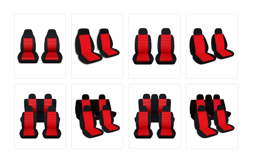 red and black car seat covers